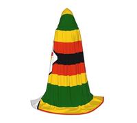 caihuav Unisex Flag of Zimbabwe Print Hooded Cape for Halloween Party | Princess Mage Carnival Cape Costumes Cos Easter Cosplay Robe Decorative Comfortable Comfort jedi wizard