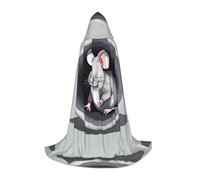 caihuav Unisex Mouse in the Hole Print Hooded Cape for Halloween Party | Princess Mage Carnival Cape Costumes Cos Easter Cosplay Robe Decorative Comfortable Comfort jedi wizard