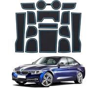 Caijiax Car Accessories for BMW 3 series G20 2019-2023（12pcs blue Premium Groove Mats Liners Cup Holder, Door Slot Mat, Car Interior Non-Slip Anti Dust Rubber Mat.