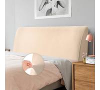 Caijin Bed Headboard Slipcover, Stretch Bed Headboard Cover, Dustproof Protector Cover for Linen Fabric Tufted Upholstered Headboard (Camel, 150-170 CM（Queen）)