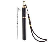 CAIJJ Toothpick holder pocket, sterling silver fruit fork toothpick, metal portable carry-on toothpick holder, birthday present,A,1 * 8.8Cm