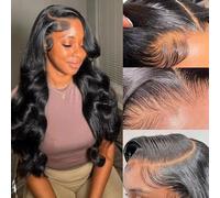 Caijuxing 13x6 HD Lace Front Wigs Human Hair 30 Inch Body Wave Lace Front Wig 200% Density Glue-Free Pre Drawn Human Hair 1 Pair
