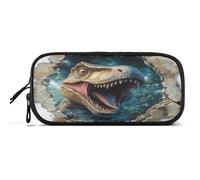 Caikeny Pencil Case Dinosaur Watercolor Oil Painting Pen Bag Large Capacity Pencil Box Pen Pouch with Zipper Cosmetic Organizer for Kids Teens Adults