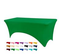 CAIKEZI BDDC Table Cloth, Fitted Table Clothes for 4 Foot Rectangle Tables, Emerald Green Table Cloths for Parties, Wedding, Banquet and Festival (Emerald Green, 4FT)