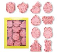 CAILAIDIAN 10PCS Easter Cookie Cutters for Children, 3D Cartoon Cookie Cutters Christmas Cookie Cutter Animals Set, Cookie Cutter Sandwich Vegetable Bread for Baking Fondant Chocolate