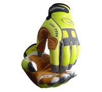 Caiman MAG, Multi-Activity Glove with Goat Grain Leather Patch Palm, Hi-Vis AirMesh Back, Pinch'd-Tip Fingers, Neoprene Knuckle, High-Vis Yellow/Gold, 2X-Large (2984-7)