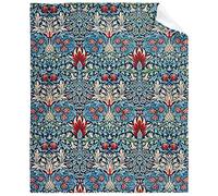 caimizogojocrz Willi-am Morri Snakeshead Pattern Vintage Flannel Fleece Throw Blankets, Super Soft Cozy Lightweight Swaddle Blanket for Couch Chair Bed Sofa Office Teen or Nap Size 50"x60" M