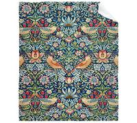 caimizogojocrz William Morris Strawberry Thief Flannel Fleece Throw Blankets, Super Soft Cozy Lightweight Swaddle Blanket for Couch Chair Bed Sofa Office Kids Size 40"x50" S