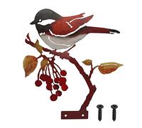 CAINCAY Metal Bird Garden Decoration Figures, Rust Bird Garden Decoration for Outdoor Autumn Decoration Outdoor Rusty Birds with Screw Bird Garden Figures Garden Statues for Pond Figure Garden