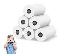 CAINCAY Printing Paper Thermal Paper for Children's Camera, 6 Rolls 57 mm Children's Camera, Refill Paper, Pocket Label Printer Refill Paper for Children's,White
