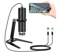 Cainda USB Digital Microscope Compatible with iOS and Android Devices, 50x-1600x Magnification, 1920x1440P HD Portable Microscope Camera for Adults, Children, Students