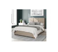 Caine Upholstered Ottoman Storage Bed, Eire Linen Fabric Aspire Natural Double