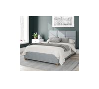 Caine Upholstered Ottoman Storage Bed, Malham Weave Fabric Aspire Light Blue Single