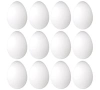 CAIONPLE 12 Pack 3 Inch Easter Foam Egg White Egg Craft Egg Foam Natural Polystyrene Egg Foam Handmade Egg Ball