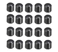 CAIONPLE 20Pcs 15X13.5mm Plastic Potentiometer Rotary Knob for 6mm Diameter D Type Shaft Guitar Volume Knob.
