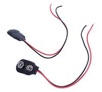 CAIONPLE 2pcs 15cm Wire Cable 9V 9 Volt Battery Clip Connector I Type