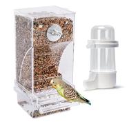 CAIONPLE No Mess Bird Feeders Bird Feeder for Cage Bird Water Dispenser Included Parrot Automatic Food Container