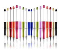CAIONPLE Plastic Beadable Pen Bead Pens Ballpoint Pen Ball Pen for Kids Students Presents Office School Supplies, 20Pcs