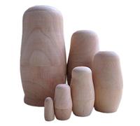 CAIONPLE Russian Nesting Doll Blank Matryoshka Wood Unpainted DIY Handicraft (6 set)
