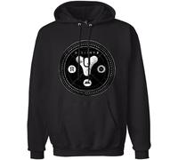 caipiao Men's Destiny 2 Logo Long Sleeve Hooded Sweatshirt Black Size M