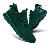 CAIQDM Mens Trainers Running Shoes Leisure Sneakers Mesh Walking Gym Tennis Shoes Lightweight Breathable Sports Outdoor Fitness Jogging Dark Green 7 UK