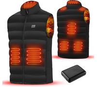 CaiQiXuan Down Heated Vest for Men Women Heated Gilet with 10000mAh Battery Pack,8 Heating Zones,Lightweight Rechargeable Electric Heating Vest