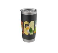 Caique Parrot Vintage Brush Art Stainless Steel Insulated Tumbler