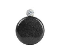 CAIRIAC Cute Flask for Women, 5Oz 304 Stainless Steel Flask for Whiskey Liquor, Coating Liquor Flasks with Rhinestone Lid and Funnels, for Women Girls Wedding Birthday Gift (Black)