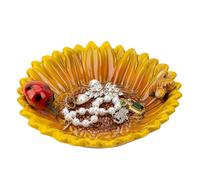 CAIRIAC Sunflower Jewelry Dish Trinket Tray Ceramic Key Tray Bowl for Entryway Table, Sunflower Candy Dish Soap Holder Gift Decorative Bowl for Home Decor Kitchen Bathroom Sink (Bee, Ladybug)
