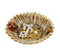 CAIRIAC Sunflower Jewelry Dish Trinket Tray Ceramic Key Tray Bowl for Entryway Table, Sunflower Candy Dish Soap Holder Decorative Bowl for Home Decor Kitchen Sink Bathroom Counter (Bee, Ladybug)