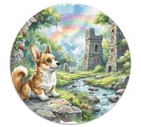 Cairn Terrier 1000 Piece Round Puzzle for Adults Kids 14+ Cute Pets Jigsaw Puzzle Creative Unique Challenge Games Impossible Hard Difficult Challenging Puzzles 1000pcs (67.5x67.5cm)
