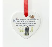Cairn Terrier Black Memorial Ceramic Heart Keepsake Gift