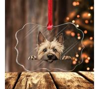 Cairn Terrier Christmas Ornaments Lovely Dog Christmas Tree Ornament Keepsake Acrylic Christmas Bauble for Christmas Tree Decorations Xmas Holiday Birthday Gift