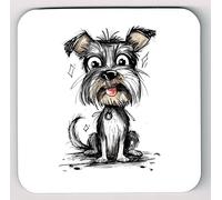 Cairn Terrier Coaster, Doodle Cartoon Caricature Cairn Terrier Coaster