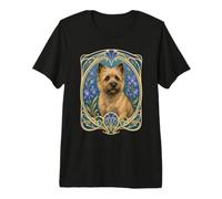 Cairn Terrier Dog Art Nouveau Floral Premium T-Shirt