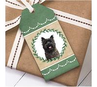Cairn Terrier Dog Green Birthday Present Favor Gift Tags