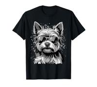 Cairn Terrier Dog Peeking Art Design T-Shirt