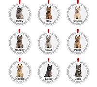 Cairn Terrier Dog Personalised Round Shaped Personalised Christmas Tree Bauble - With the name of your choice - 9 Different Designs Available At Customisation Point