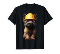 Cairn Terrier Dog Yellow Hard Hat Construction Worker Crew Value Graphic T-Shirt, Men, Black, XL
