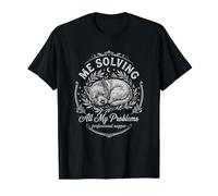 Cairn Terrier Me Solving My Problems Sleep Nap Funny Value Graphic T-Shirt, Men, Black, S