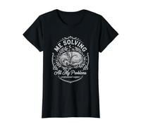 Cairn Terrier Me Solving My Problems Sleep Nap Funny Value Graphic T-Shirt, Women, Black, L