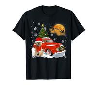 Cairn Terrier Vintage Wagon Red Truck Christmas Tree Pajamas T-Shirt