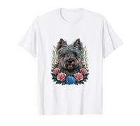 Cairn Terrier with Roses Value Graphic T-Shirt, Men, White, L