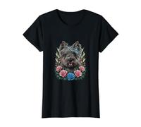 Cairn Terrier with Roses Value Graphic T-Shirt, Women, Black, XL