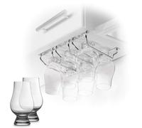 CairnCradle Whiskey Glass Rack - Under Cabinet Whisky Tasting Glasses