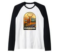 Cairngorms National Park Scotland Vintage Travel Design Raglan Baseball Tee