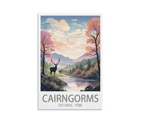 Cairngorms National Park Vintage Travel Poster Tree 08x12inch(20x30cm) Print Home Bedroom Office Living Room Decor Canvas