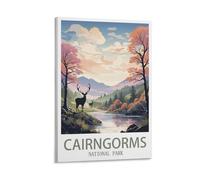 Cairngorms National Park Vintage Travel Poster Tree 12x18inch(30x45cm) Print Home Bedroom Office Living Room Decor Canvas