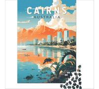 Cairns Australia Poster jigsaw for adults1000 pieces | an enjoyable activity to keep the mind active and improve concentration and attention over time to enjoy at home50x75cm