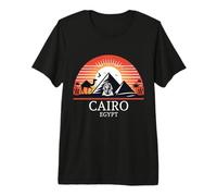Cairo Egypt City Pyramids Sphynx Camel Souvenir Memorabilia Premium T-Shirt